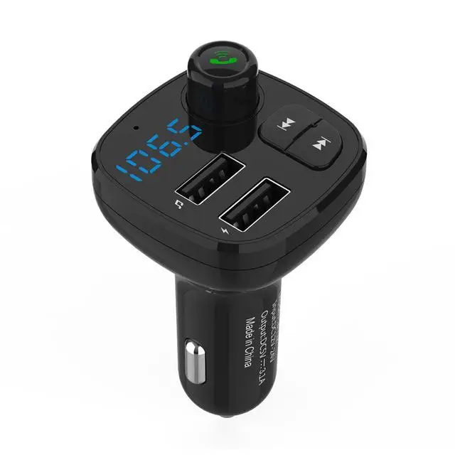 100 шт Автомобильный fm-передатчик беспроводной Bluetooth MP3 аудио музыкальный плеер Bluetooth автомобильный комплект громкой связи BT12 - Название цвета: Черный