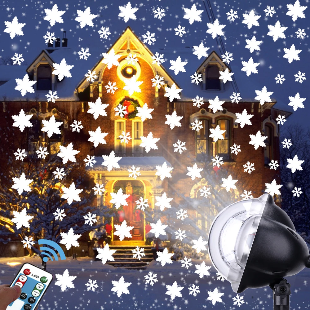 

LED Christmas Lights Waterproof LED Snowing Projector Light Outdoor Garden Moving Snow Laser Projector Snowflake Projector Lamp