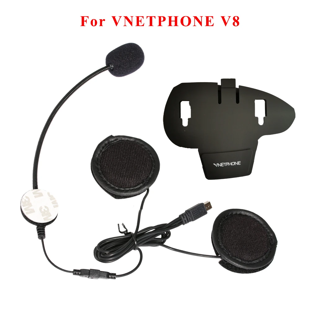 Headset mic/speaker+Clip mount for Motorcycle Bluetooth Helmet Intercom V6 1200M 