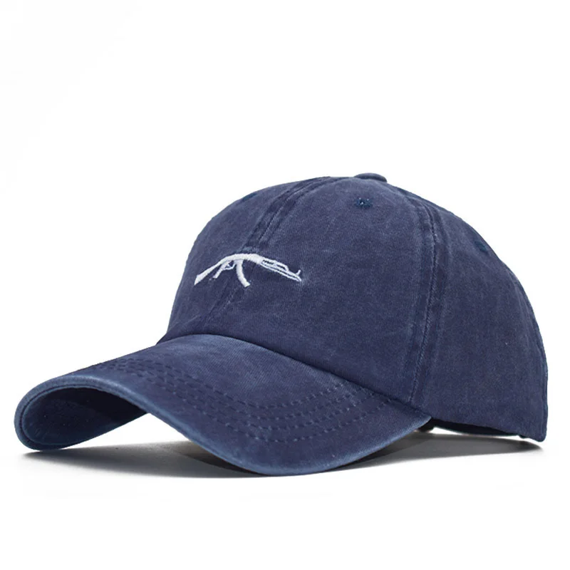 Пистолет пулемет AK47 бейсбольная кепка мужская козырек Skully шляпа, дамы кэжуал кости папа Кепка