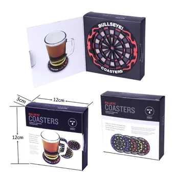 

4 pcs/set Cup Bowl Coaster Pad Dartboard Shaped Heat Resistance Desk Protector Home Office Bar 831C