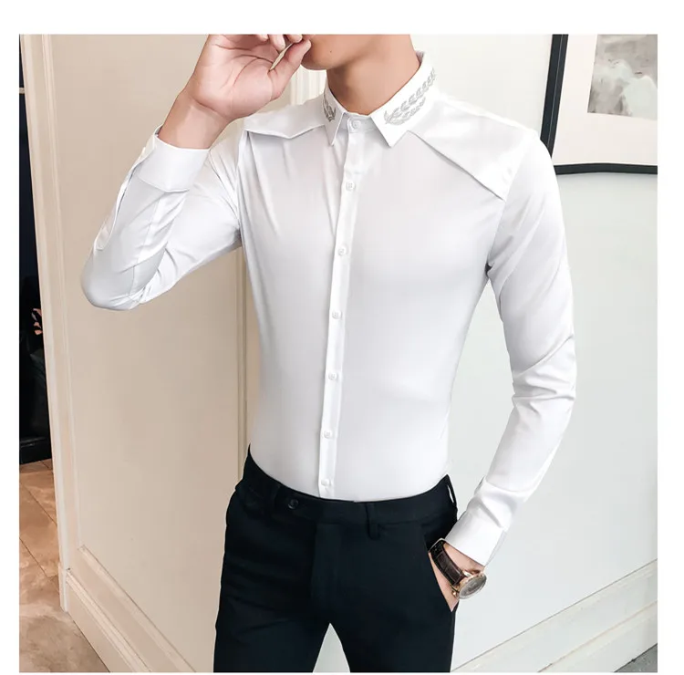 Ropa Chemise Homme, мужская рубашка, гавайская рубашка с длинным рукавом, Мужская облегающая блуза, Camisetas, пшеничные уши, дизайнерская Kemeja Pria 19