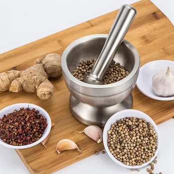 

Stainless Steel Salt and Pepper Spice Grinder Press Pot Kitchen Tools Accessories Multifunction Smash Machine