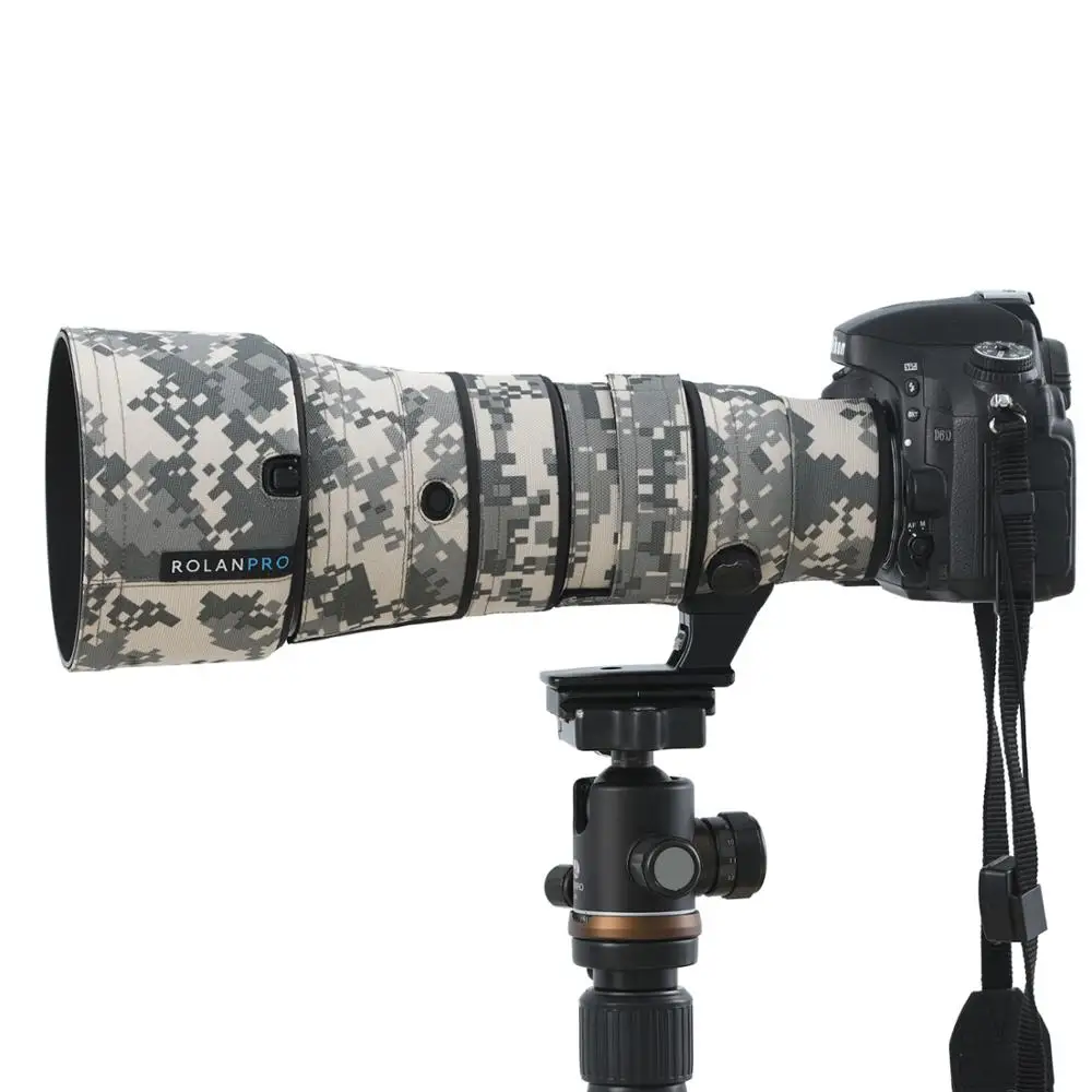 Камуфляжный водонепроницаемый нейлоновый чехол ROLANPRO для объектива Nikon AF S 500 мм