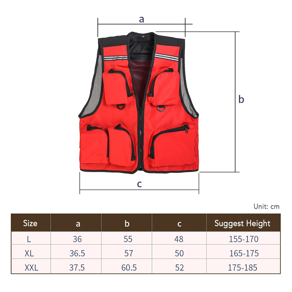 

Fly Fishing Vest Adjustable Mesh Mutil-Pocket Outdoor utility Life Safety vest Jacket Swim Sail for Pesca fishing clothes