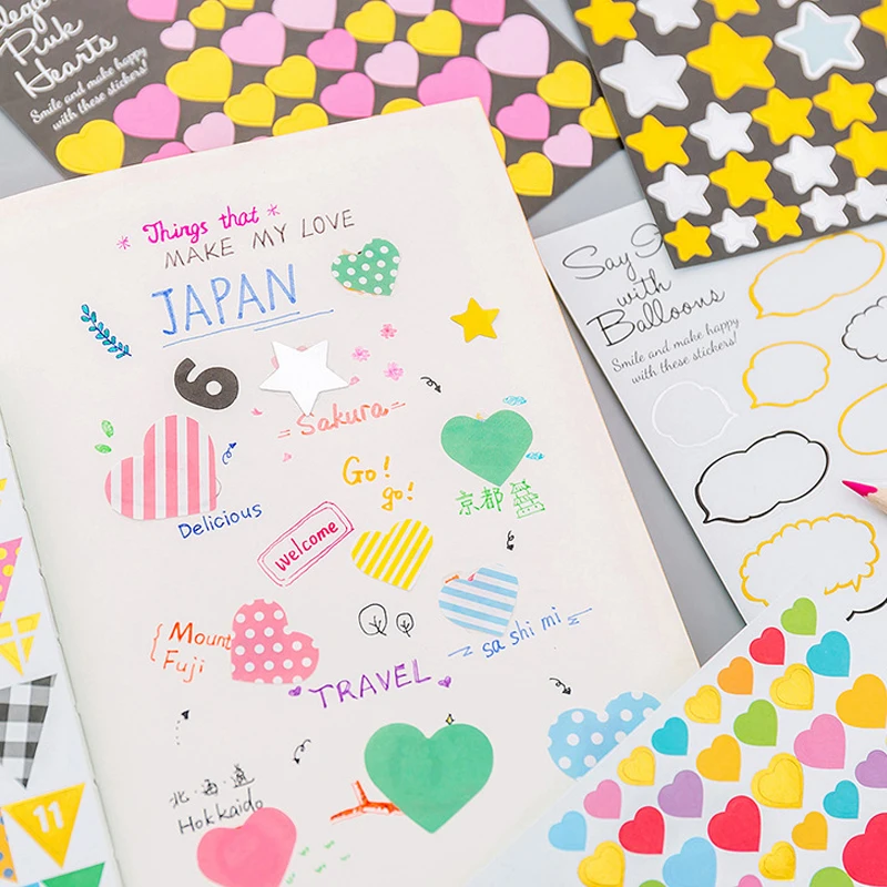 Kawaii Cute Скрапбукинг дневник Sticker s Канцтовары звезды флаг журнал наклейка