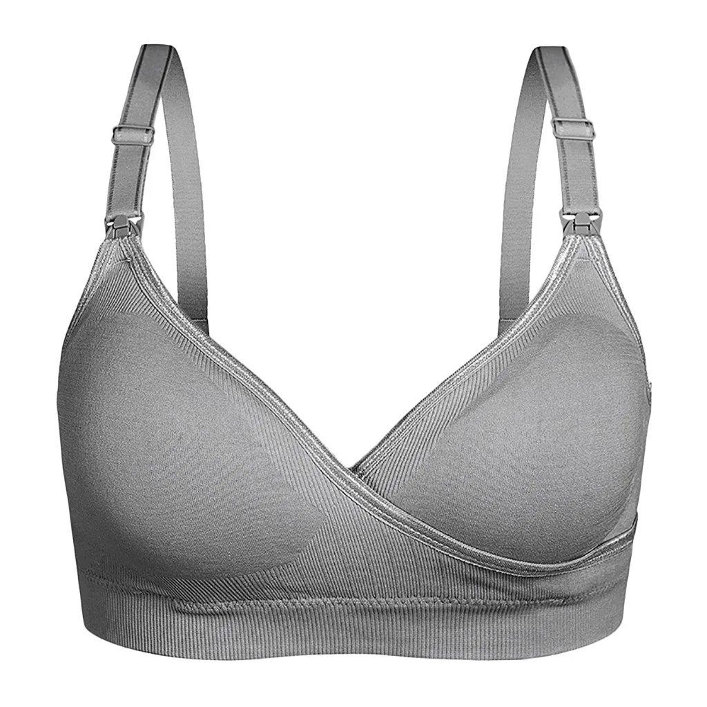 Серый Maternity Nursing Bra For Feeding Bra Pregnancy Breastfeeding Bra Nursing Underwear for Pregnant women Clothing Plus size#SS - Цвет: Серый