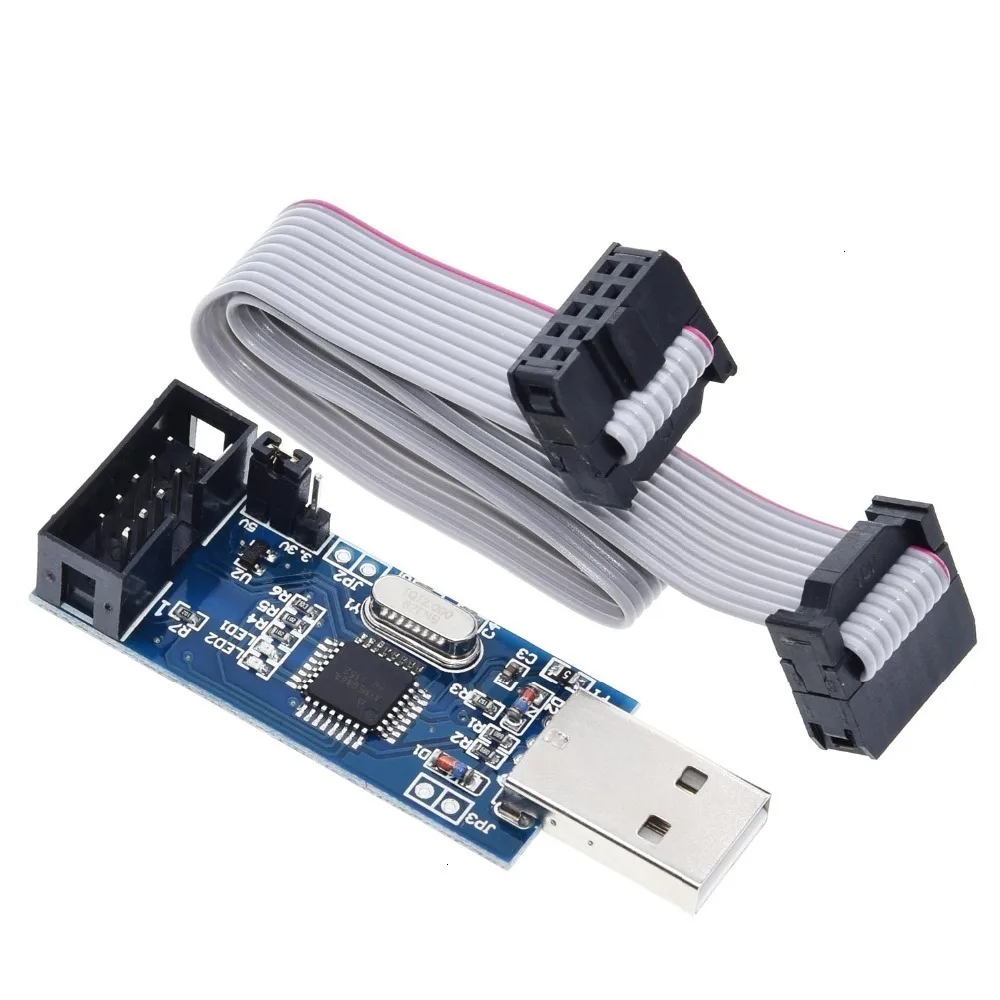 1 комплект 10Pin до 6 Pin плата адаптера+ USBASP USBISP AVR программист USB ATMEGA8 ATMEGA128 ATtiny/CAN/PWM 10Pin модуль провода DIY