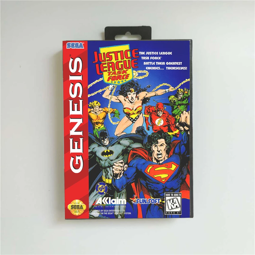 

Justice League Task Force - USA Cover With Retail Box 16 Bit MD Game Card for Sega Megadrive Genesis Video Game Console