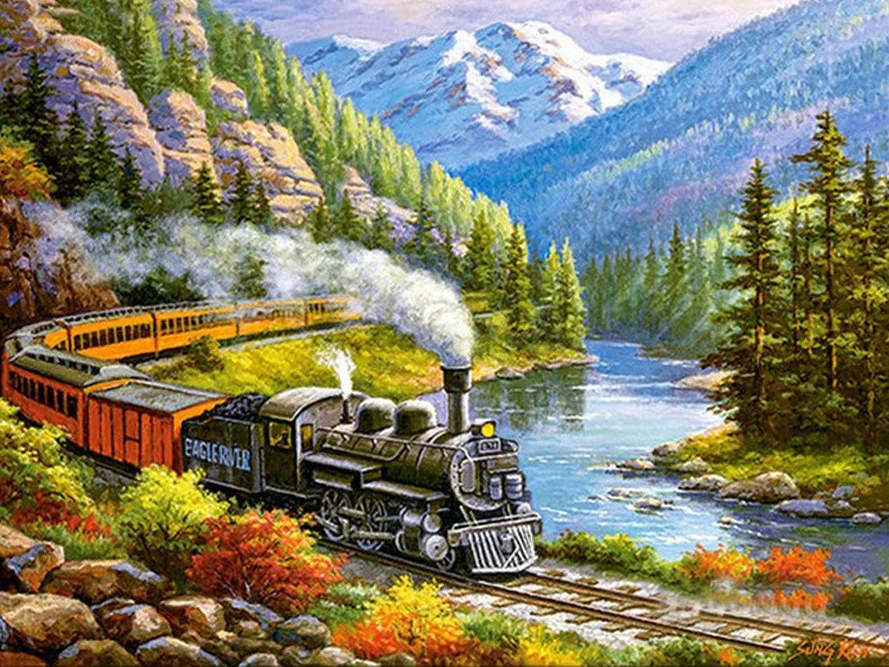 14CT/16/18/27/28/25 CROSS STITCH Lover scenery Cross Stitch 100% EGYPT cotton threads higher quality snowing forest City R51292 | Дом и сад
