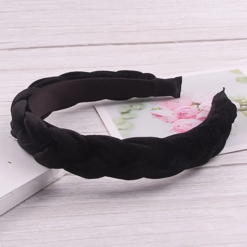 New Velvet Hairband For Women Ladies Headband Solid Color Braid Hair Hoop Fashion Headwear Female Hair Accessories