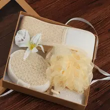 Rosalind 4 шт. набор для купания для женщин банное полотенце для душа скруббер задняя отшелушивающая пемза массаж тела скруббер Чистая щетка ткань для кожи