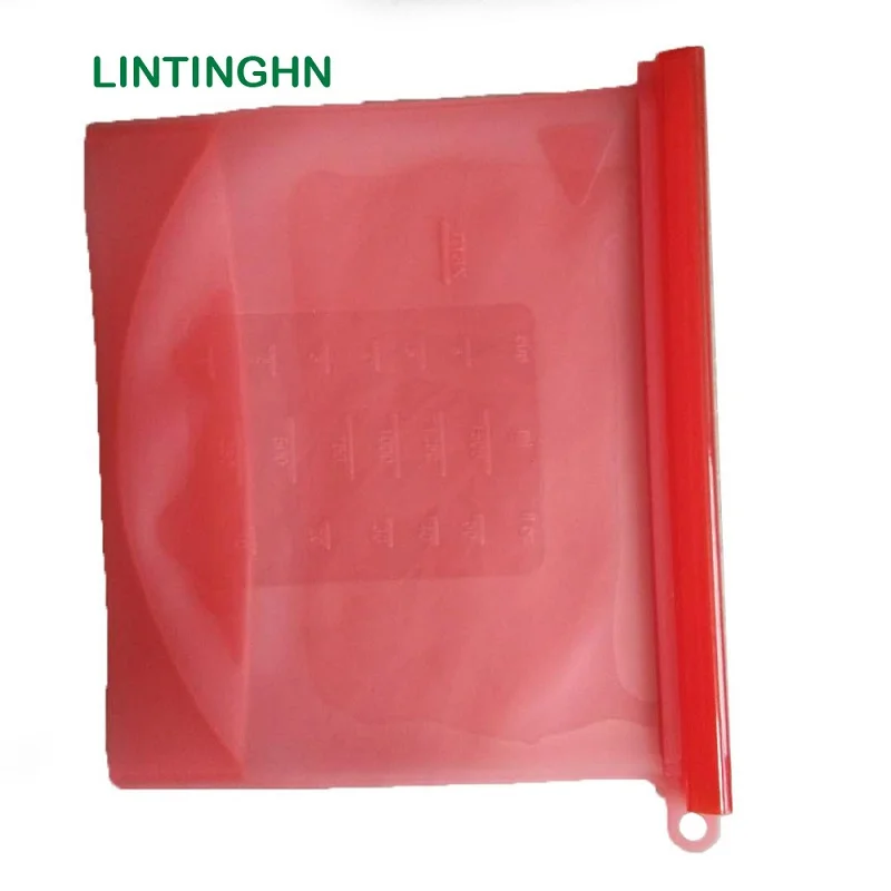 

Reusable Silicone Vacuum Seal Food Fresh Bag Fruit Meat Milk Storage Containers Refrigerator Bag Ziplock Kitchen Organizer 5pcs