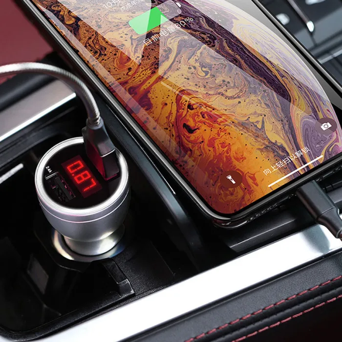Автомобильное зарядное устройство 2 usb порта Быстрая зарядка зарядное устройство из алюминиевого сплава для автомобиля смартфон SP99