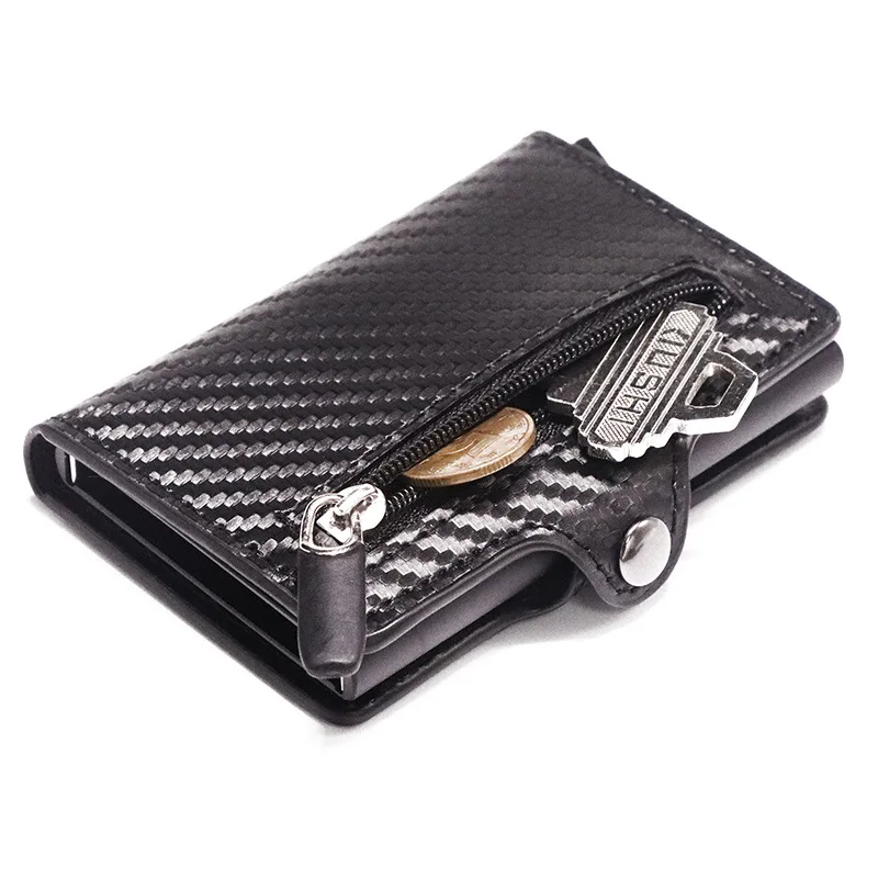

2020 RFID Anti-theft Carbon Fiber Credit Card Holder Pop-up Clutch Smart Card Wallet Multi Men And Women ID Crad Case