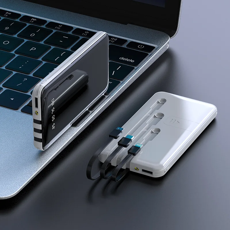 Внешний аккумулятор 10000 мАч для iPhone iPad портативное зарядное устройство с кабелем