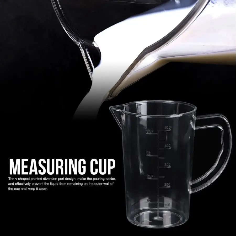 500ml/1000ml Acrylic Measuring Cup Jug Transparent Clear Scale Display with Handle for Home Kitchen Coffee Bar Baking Liquid | Дом и сад