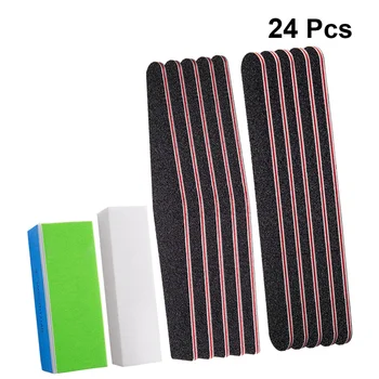 

1 Set of 24PCS Manicure Nail File Kit Nail Art Polishing Block Set Nail Polishing Sand Strip Practical Nail Art Tool Kit for Hom