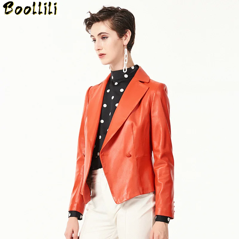 

Boollili Autumn Genuine Leather Jacket Women Clothes 2020 Korean Streetwear Short Sheepskin Coat Elegant Real Leather Coats