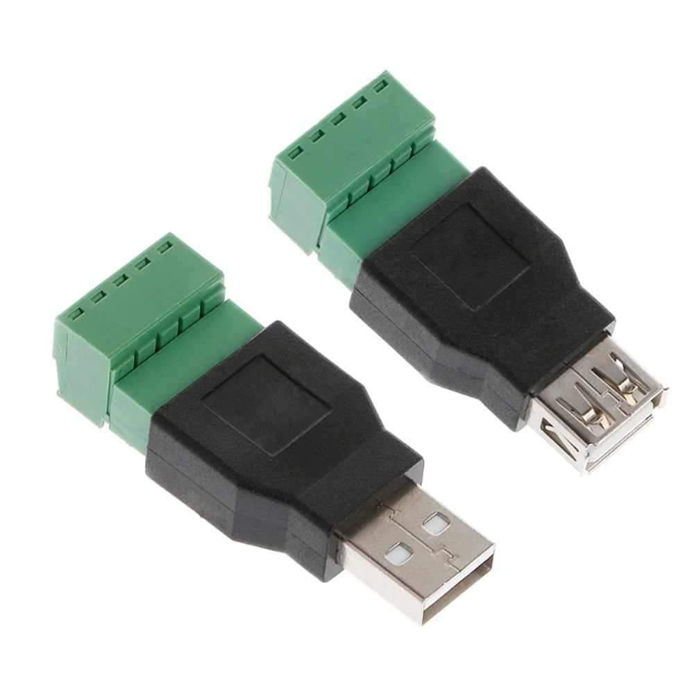 

USB 2.0 Type A to 5P Screw Shield Terminal Plug Male/Female Connector