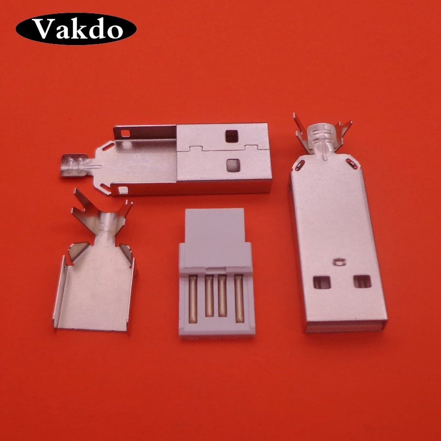 

Штекерный разъем USB 2,0 Type A, 10 шт., 3 в 1, адаптер для самостоятельной сборки