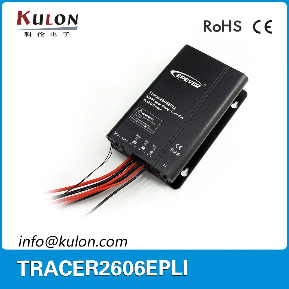 EPEVER Tracer2606EPLI 10A 12 в 130 Вт литиевая батарея MPPT Солнечный контроллер заряда с драйвером постоянного тока для светодиода IP68 контроллер