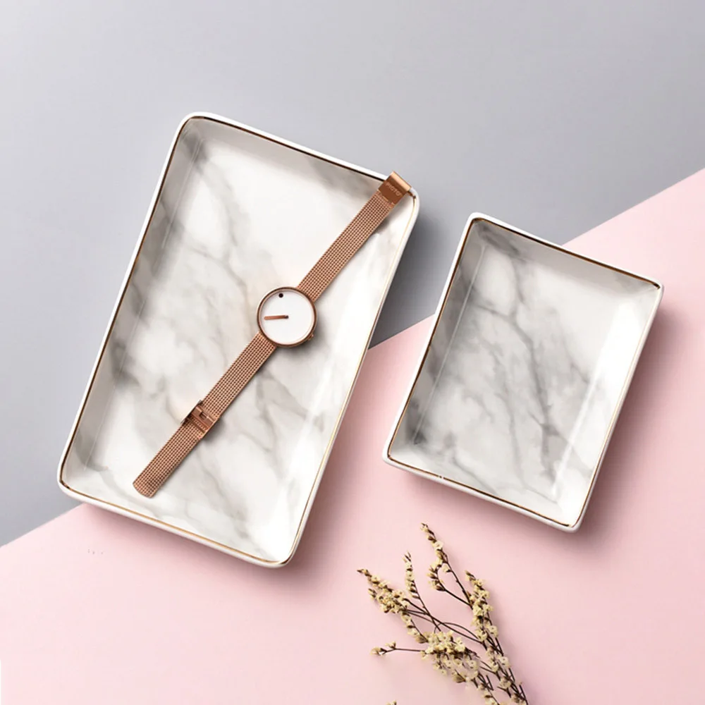 Цельнокроеное платье скандинавский Мрамор Керамика поднос для ювелирных