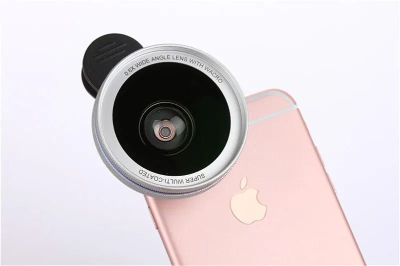 Silver lens 045X Объективы для мобильных телефонов 0.45X/0.6X Супер широкоугольный 12.5x макрообъектив для iPhone 6 Plus 7 5S xiaomi 5 samsung S7 Edge комплект объективов для камеры - Цвет: Silver lens 045X