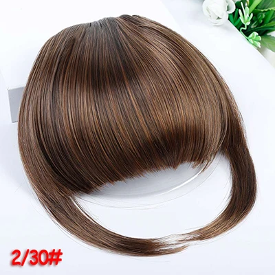 TALANG Neat Front Fringe Clip In  Hair Bangs  Hair Extensions Sweeping Side Blunt Bang Natural Black Brown Hairpieces 30
