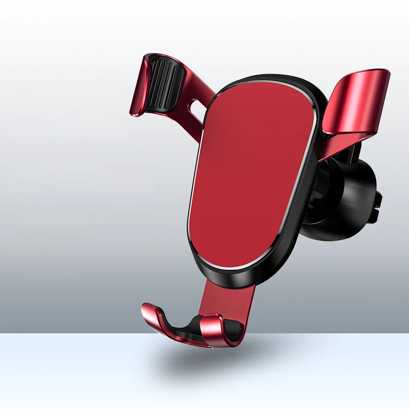 LINGCHEN Автомобильный держатель для телефона с гравитацией для iPhone 11 Pro X Xs, держатель для телефона на вентиляционное отверстие, держатель для мобильного телефона Xiaomi samsung - Цвет: Metal panel Red