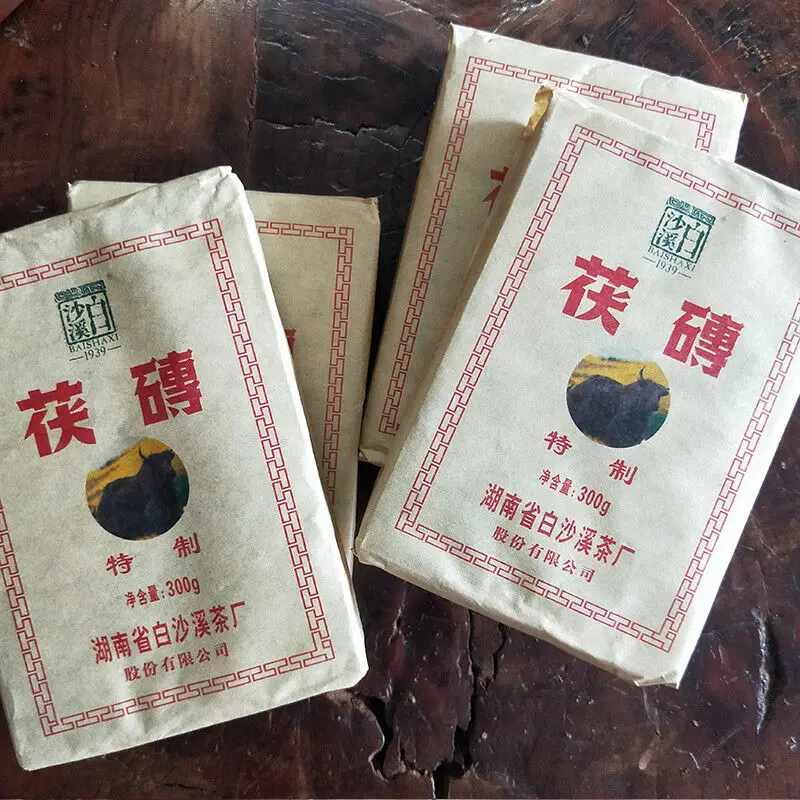 Темный чай Baishaxi Anhua Fu Cha кирпичный китайский черный Bai Sha Xi Hei 300 г| |