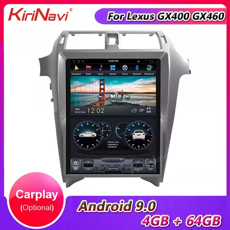 KiriNavi 15 &quotвертикальный экран Tesla Style Android 9 0 для Lexus GX400 GX460 автомобильное радио
