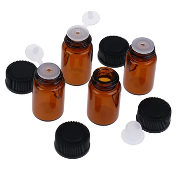 

10PC Empty 2ML PVC Amber Essential Oil Bottle With Orifice Reducer And Cap Small Brown Perfume Oil Vials Sample Test Bottle