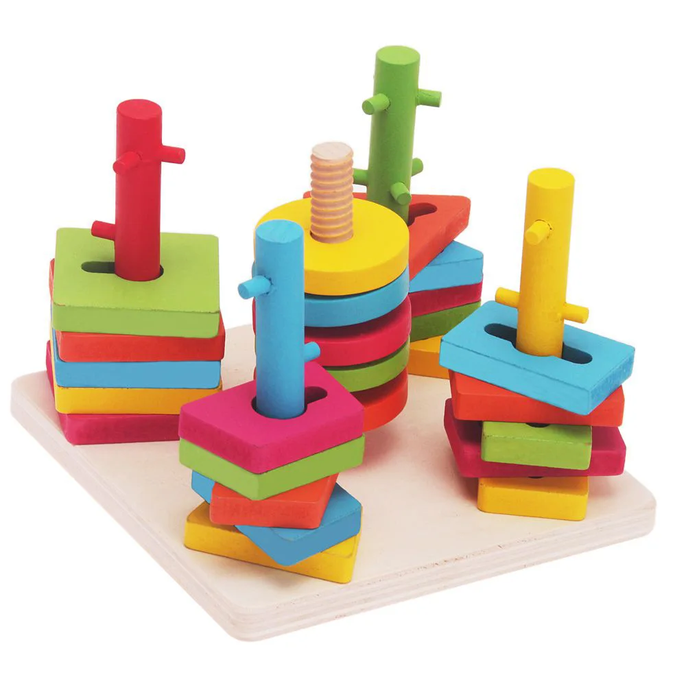 Набор строительных блоков с пятью колоннами высококачественные деревянные