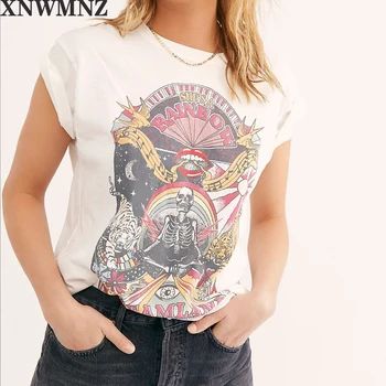 

XNWMNZ white graphic tees women cotton new Tee Shirt Women Summer casual tshirt women white graphic tshirts women za 2020 tops