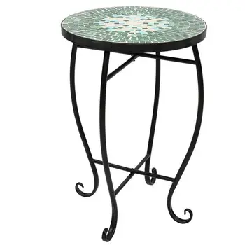 

Mosaic Stained Glass Green Surface Flower Stand