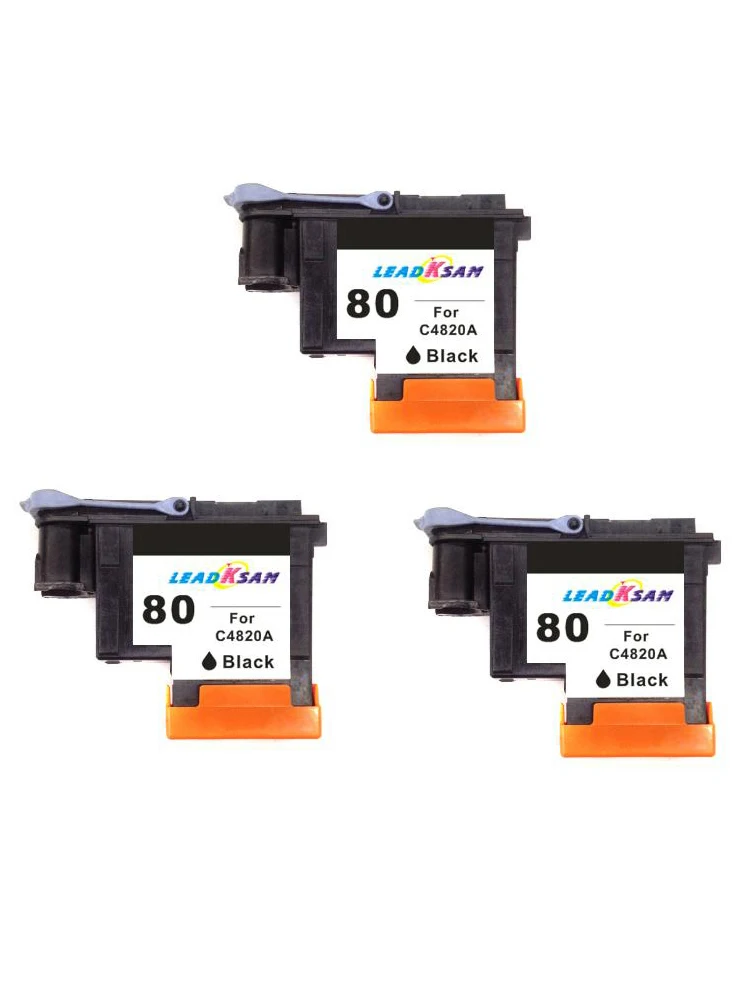 3x LeadKsam черная печатающая головка совместима с hp80 C4820A для 80 Designjet 1000 1000plus 1055 принтер