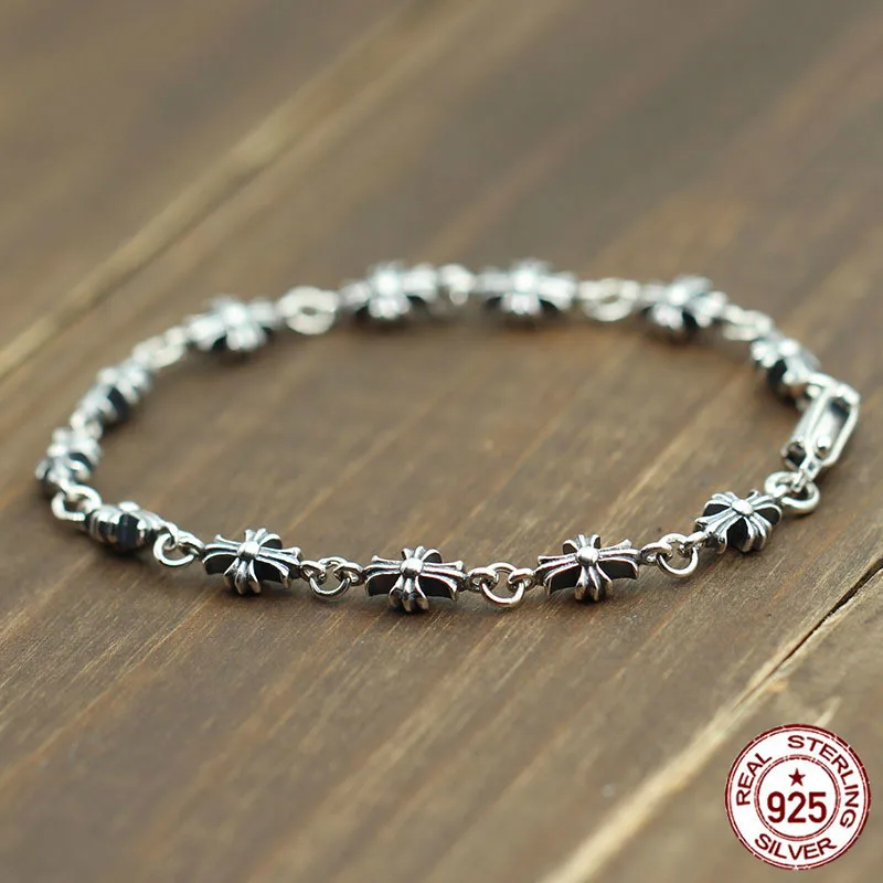 S925 Серебряный браслет стильные персонализированные украшения крест панк хип-хоп стиль пара моделирование подарок на день рождения Новинка хит