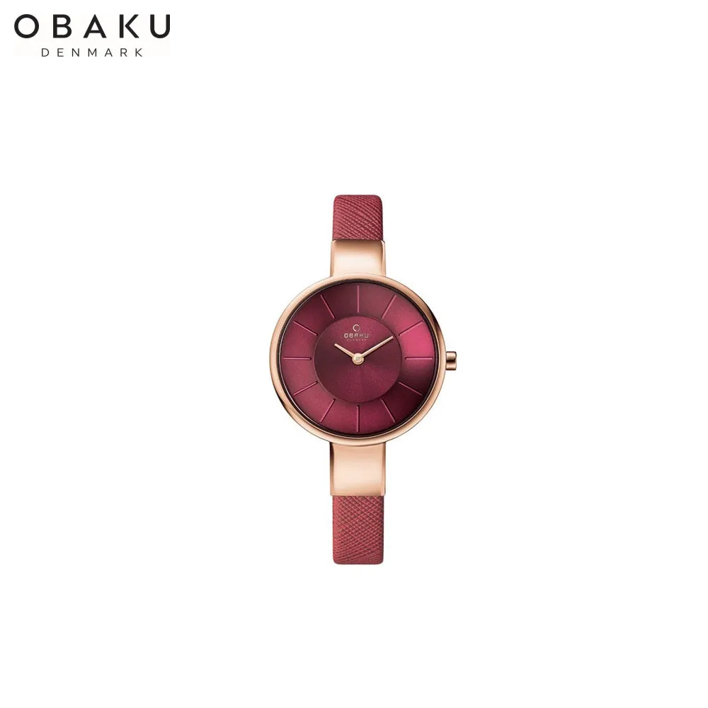 Наручные часы Obaku V149LXVQRD женские кварцевые на кожаном ремешке |