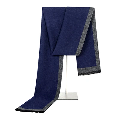 Мужской зимний шарф, деловые повседневные мужские шарфы, шейный платок для мужчин, зимняя шаль из пашмины, Sjaal Szalik - Цвет: Blue