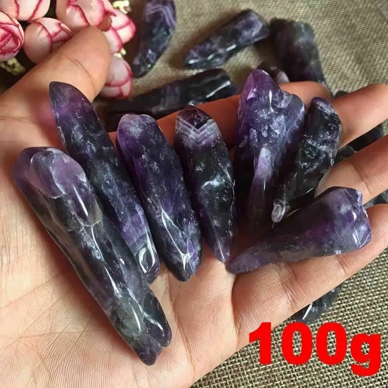 Faroot 100 г натуральный Фиолетовый аметист точка кварцевый кристалл камень минеральный образец для аквариума украшение дома ремесло Stoness