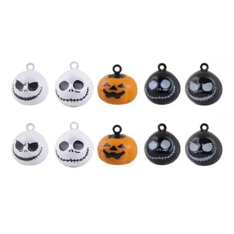 10 Pcs Pumpkin Bells Pet Collar Charm Ghost Skull Party Halloween Decor 667A | Дом и сад