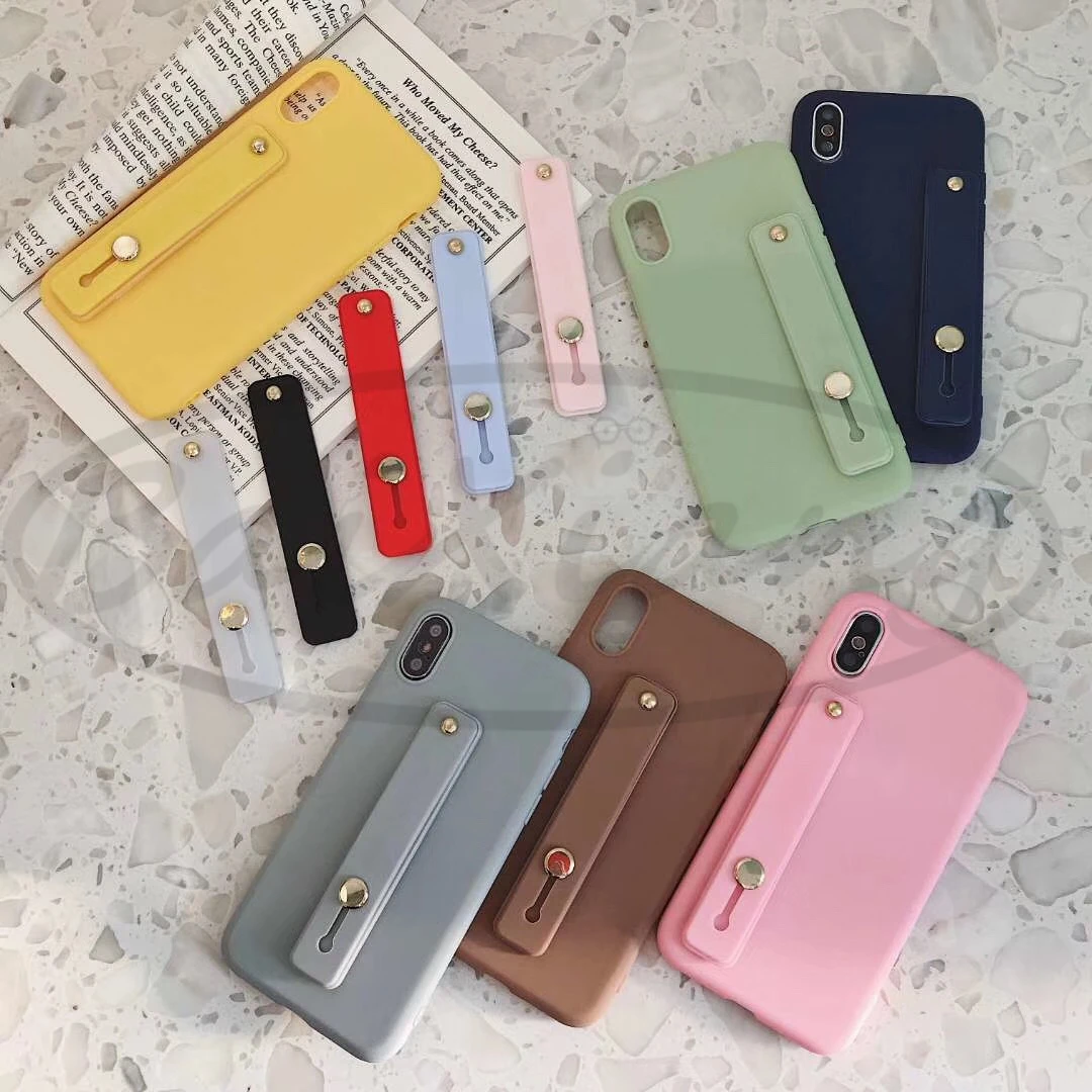 Универсальное гнездо-держатель для телефона для Iphone, простой цветной браслет на запястье, рукоятка на палец, держатель для мобильного телефона, подставка, пуш-ап