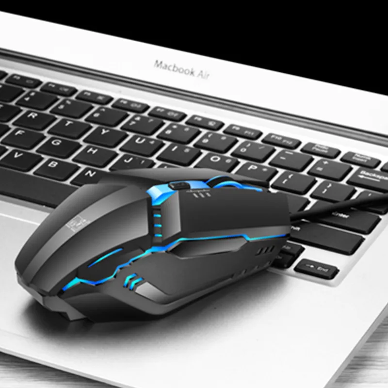 KuWfi Проводная игровая мышь USB красочное освещение игровая мышь 1600 dpi профессиональная 4 кнопки компьютерная мышь для ПК/ноутбука