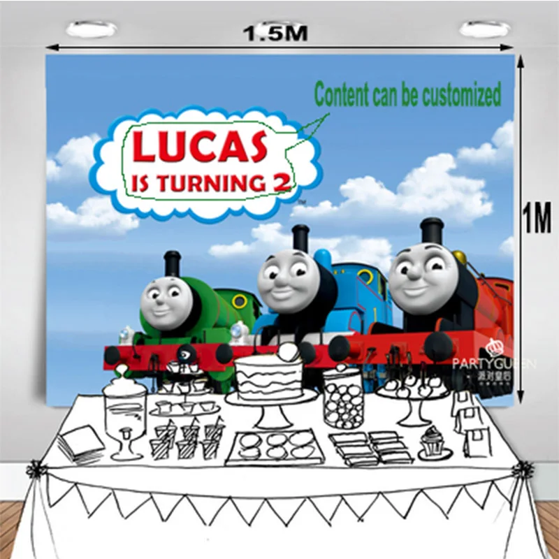 Thomas party background wall decoration combination customizable name birthday numbers | Дом и сад