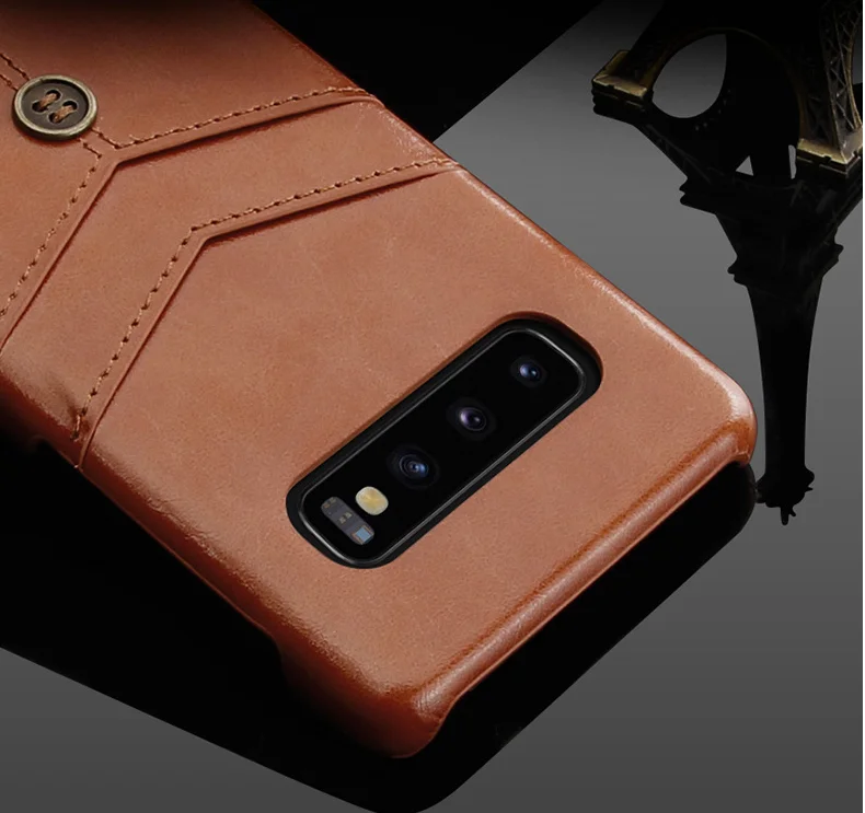 Тонкий кожаный чехол-бумажник для мобильного телефона samsung S10/S9Plus