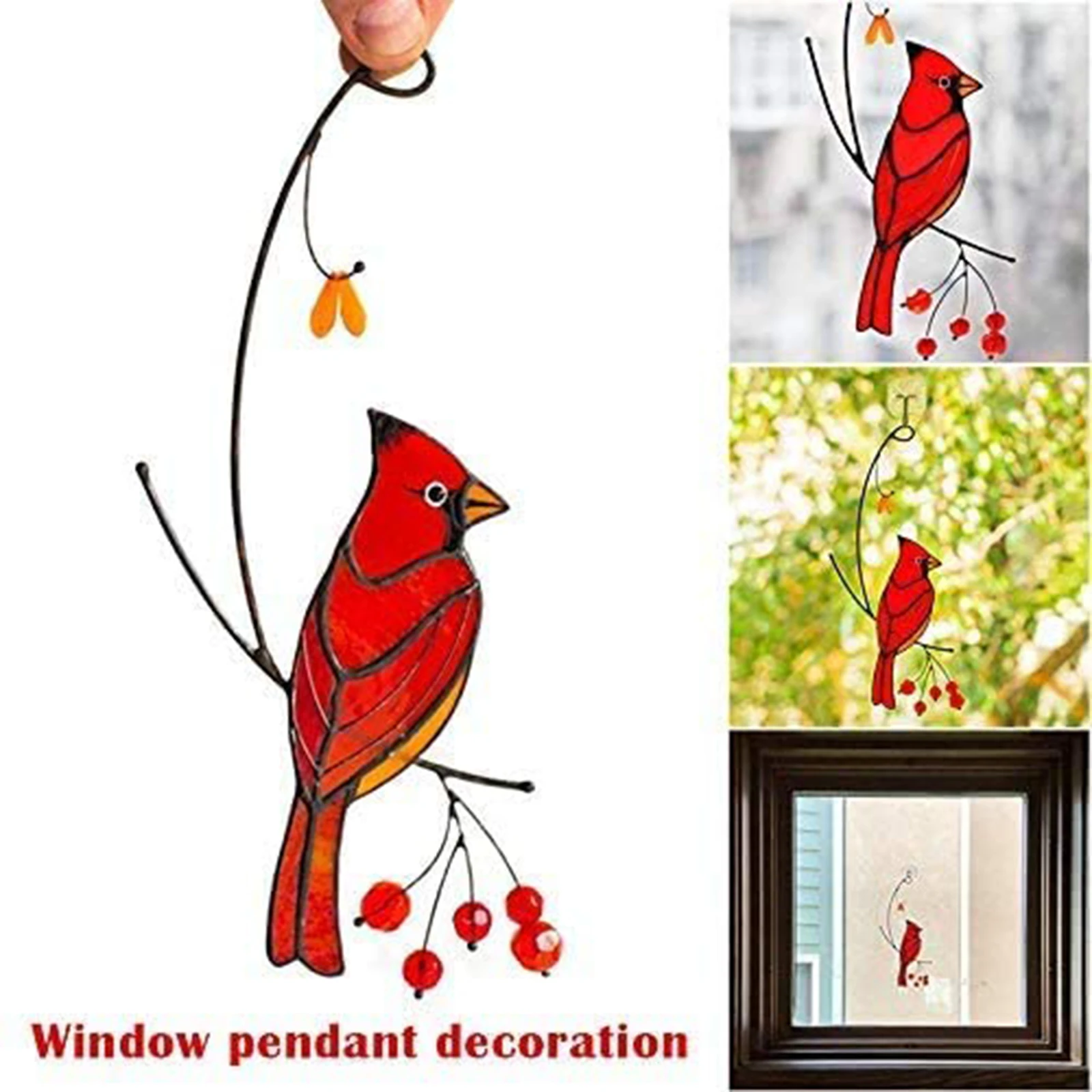Cardinal Bird Epoxy Craft Pendant, Creative Hanging Ornament Practical Household Decoration