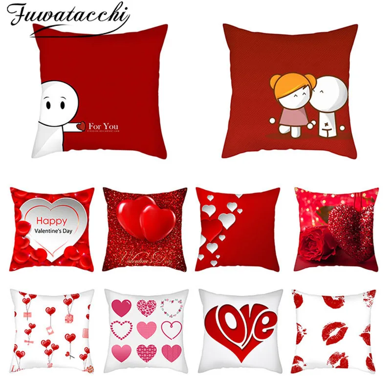Decorative Pillow Covers Heart Decorative Pillow Case Hearts Red