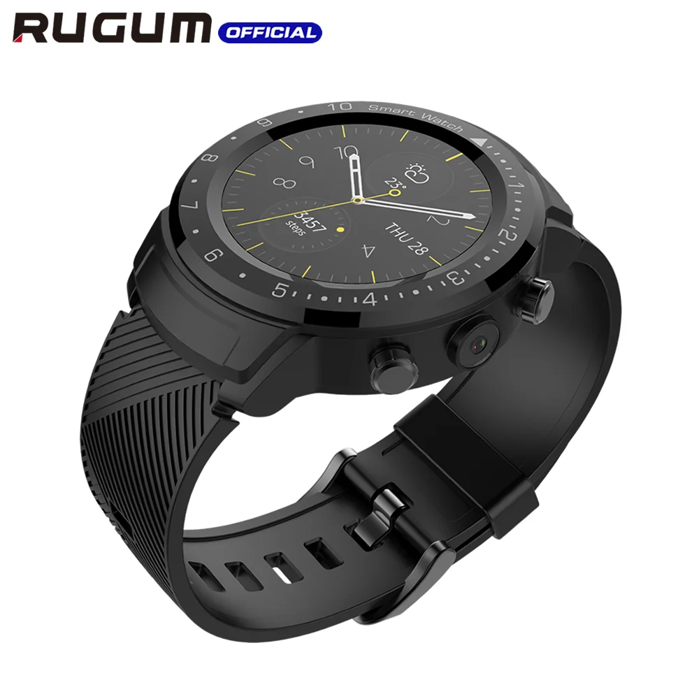 RUGUM DA09 4G Смарт-часы Android 7,1 AOMLED дисплей 5.0MP камера gps wifi фитнес-трекер водонепроницаемые умные часы телефонный звонок