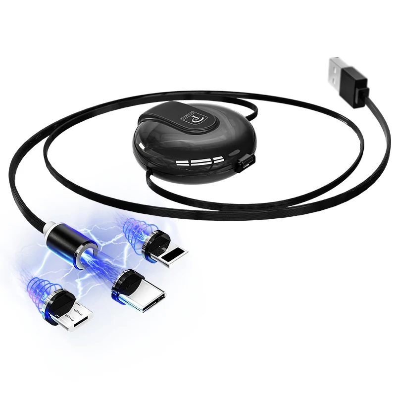 

3 in1 Magnetic Cable Magnetic Cable Fast Charging Data Wire Cable For Xiaomi Huawei Samsung Phone USB Fast Charging Cord 2019